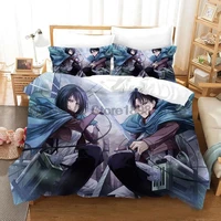 3d printed bedding set duvet covers anime attack on titan pillowcases comforter bedding set bedclothes bed linen