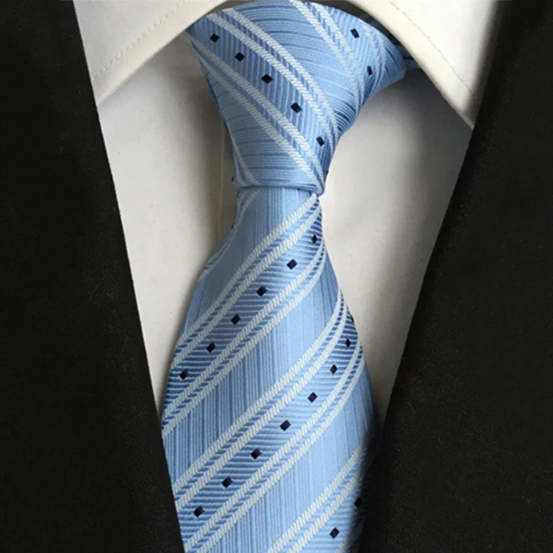

2019 New Wide Silk Ties for Men Striped Solid 8cm Men's Neckties Business Red Wedding Suit Neck Tie Black Polka Dots Gravatas