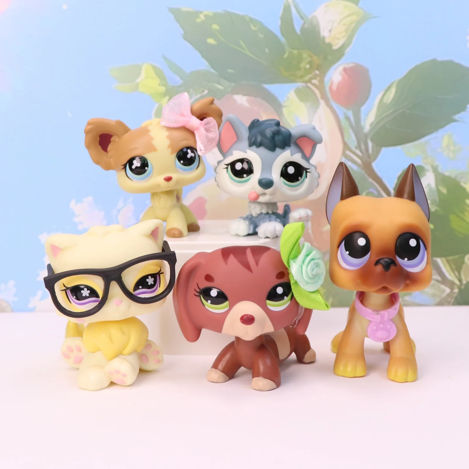 Фото Набор из 5 фигурок Minilpsshop: игрушки-бобблхеды (чихуахуа, персидская кошка, такса, хаски, щенок, грейт-дэн) – подарки и коллекционные предметы для LPS №4