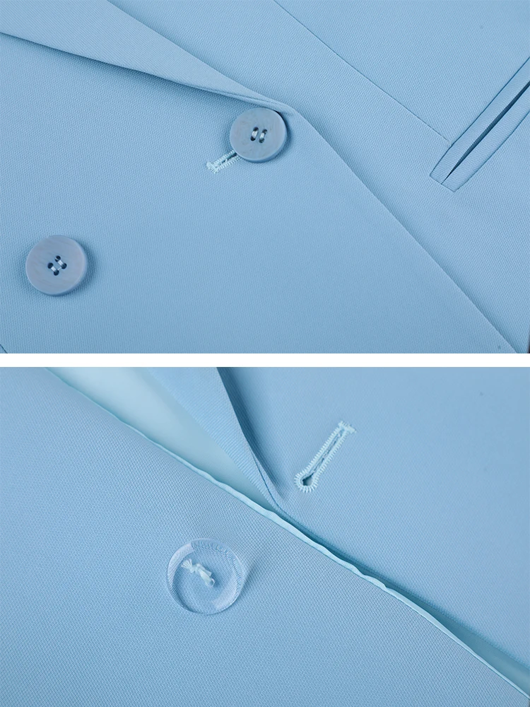 Women's Jacket 2023 New in Blue Black Coffee Casual Double Breasted Long Sleeve Jacket Ladies Elegant Formal Office Blazer Coat