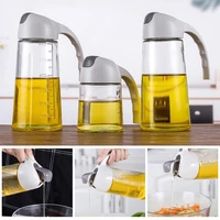 300630ml oil glass bottle jar auto open lid soy sauce seasoning condiment dispenser vinger olive honey storage kitchen gadgets