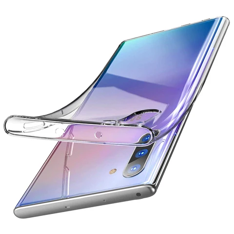 Оригинальный прозрачный силиконовый чехол для телефона Samsung Galaxy Note 10 Plus 10 + Ультратонкий Прозрачный мягкий чехол для Samsung Note 10 Plus