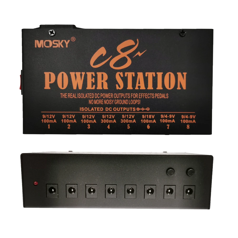Guitar Effect Pedal Power Supply 8 Isolated Output 4-9V Adjustable 12V 18V Optional Voltage Guitar Pedal Power Station MOSKY C8 enlarge