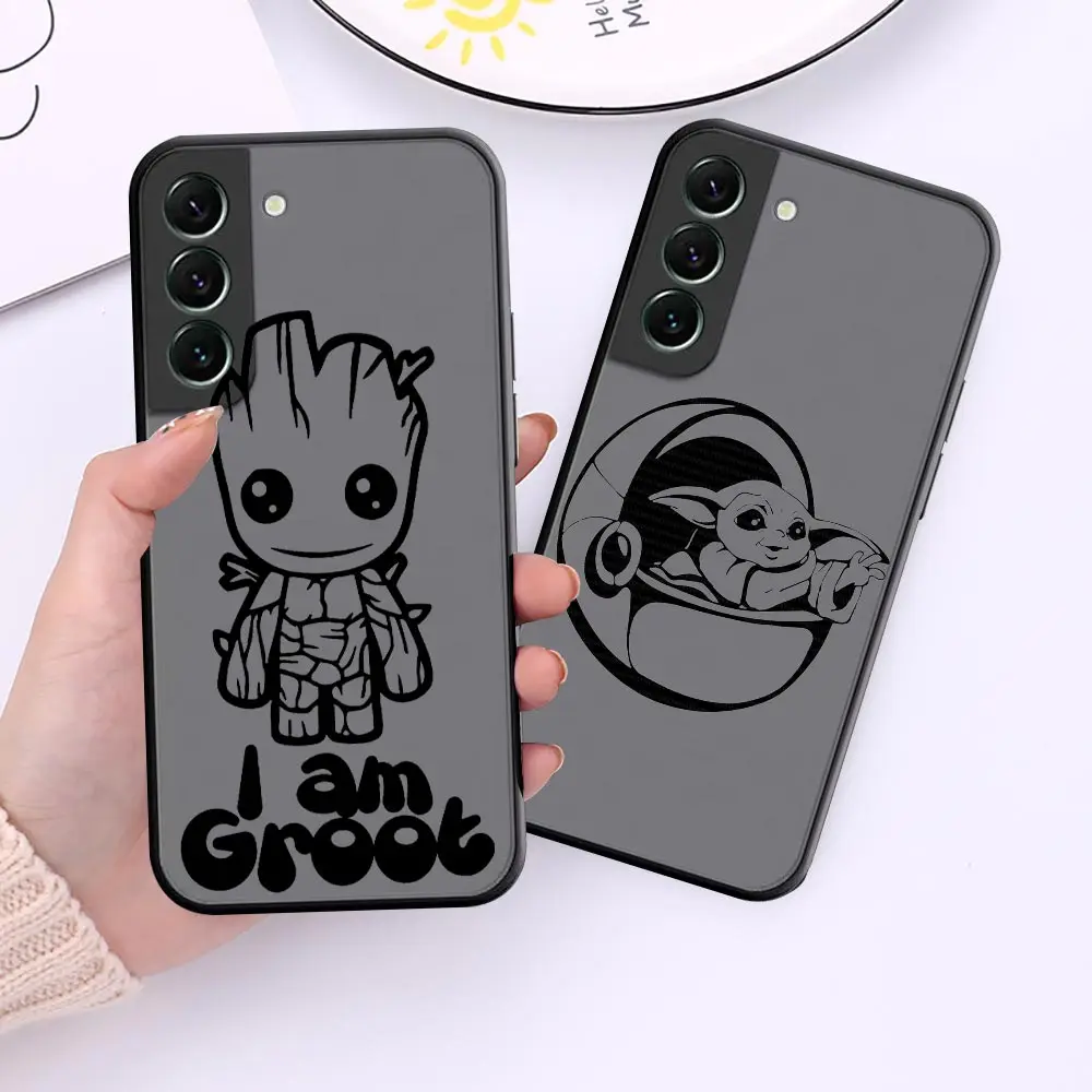 

Marvel Hero Baby Groot Yoda Comics Matte Phone Case For Samsung Galaxy S23 S22 S21 S20 FE Ultra S10 S10E S9 Lite Plus 5G Funda