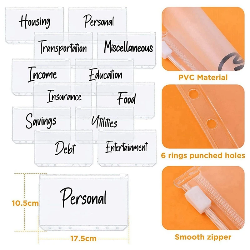 

50 шт., бумажник формата A6 для экономии денег