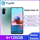 Смартфон Xiaomi Redmi Note 10 глобальная версия, 4 Гб ОЗУ 128 Гб ПЗУ, Snapdragon 678, AMOLED экран 6,43 дюйма, 48MP Quad Camera, зарядка 33 Вт