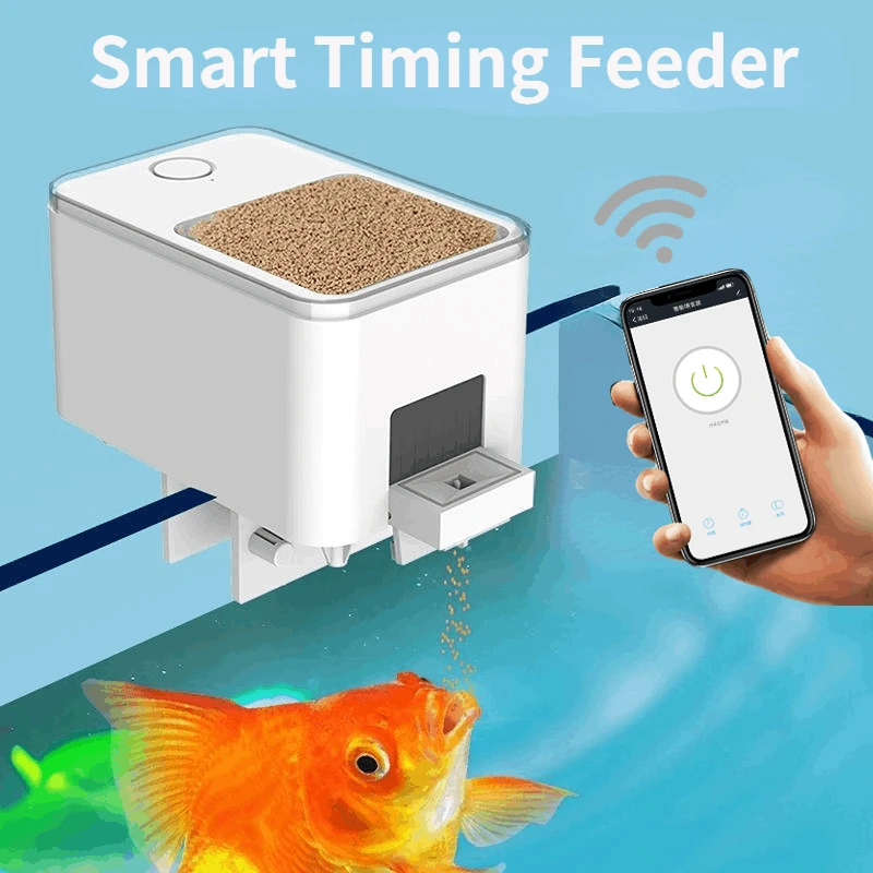 

Smart Speaker Aquarium Fish Feeding Feeder Remote Automatic Tank App Voice Wireless Fish Control Timing/wifi Intelligent Phone