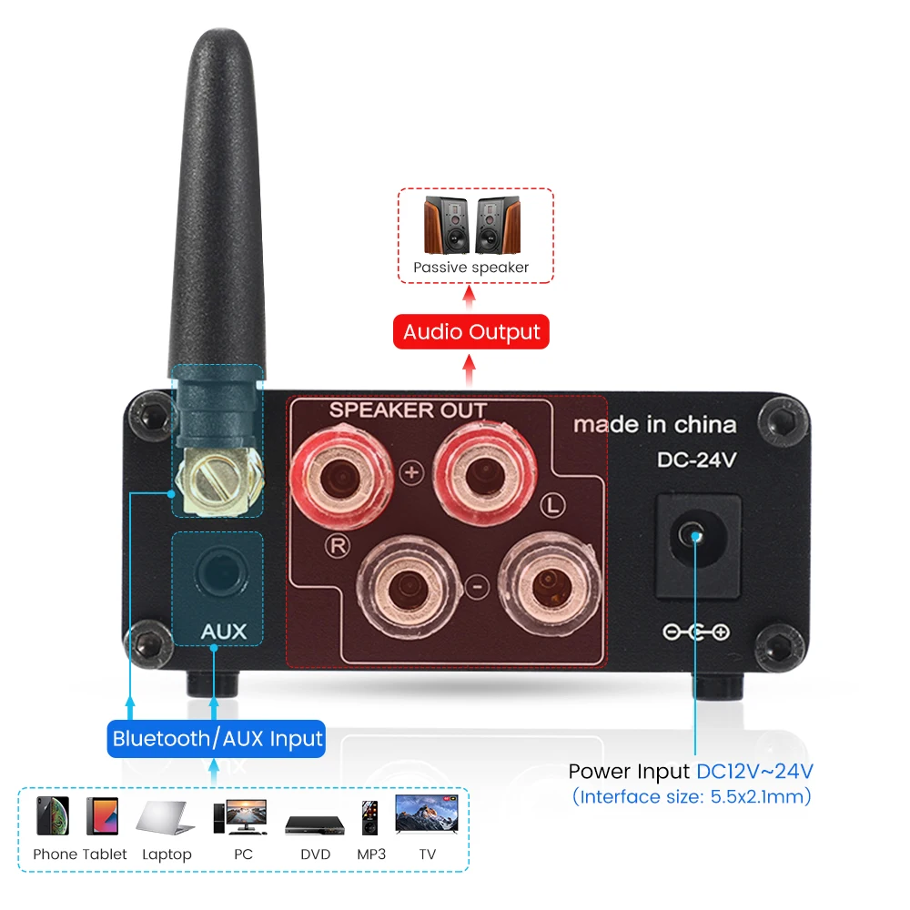 Усилители AIYIMA MA12070 Bluetooth 5 0 80WX2 2 каналов стерео усилитель мощности звука для дома