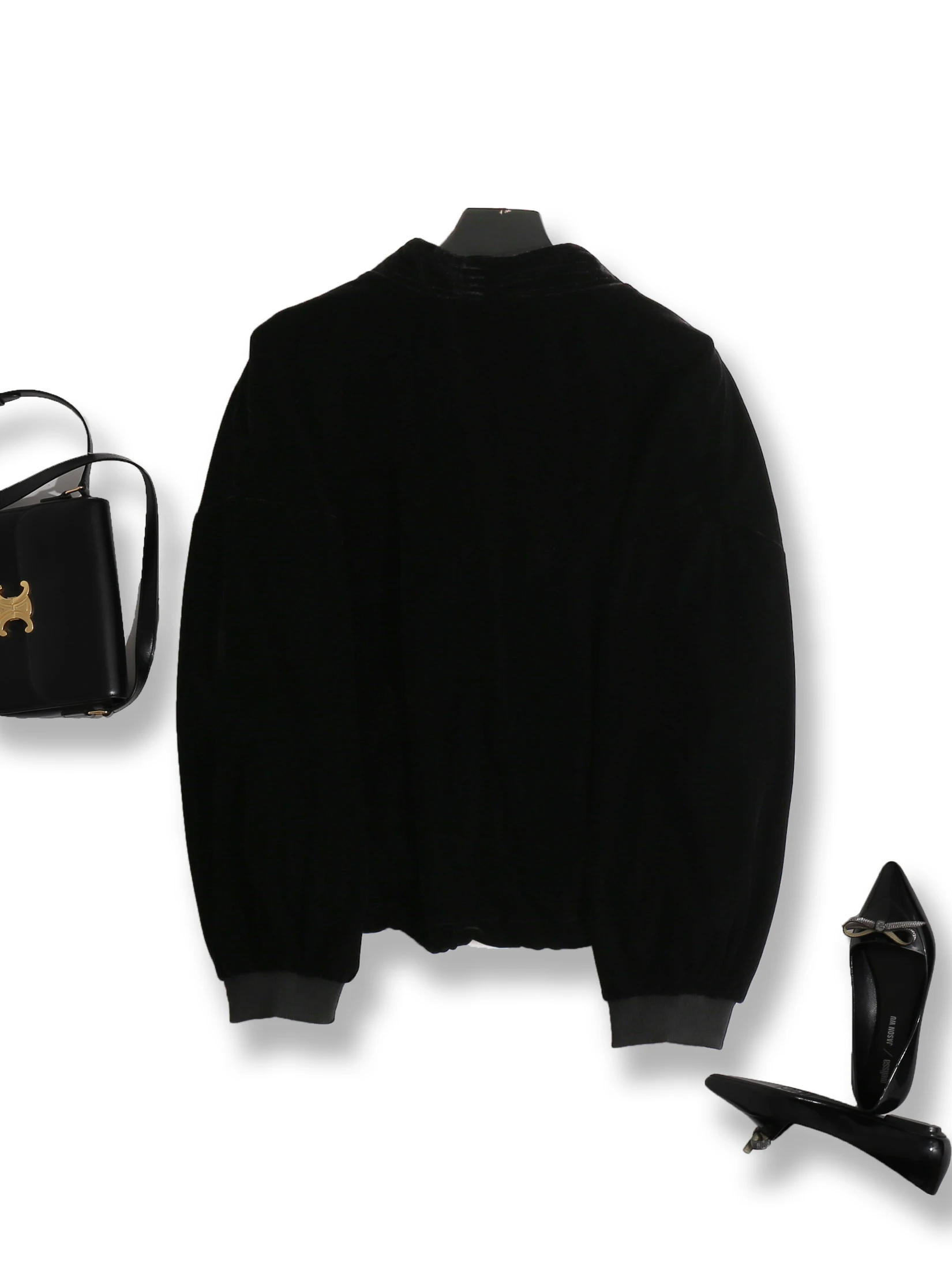 Пенни Конце! Бархатный материал! Европейские товары черная короткая бейсбольная