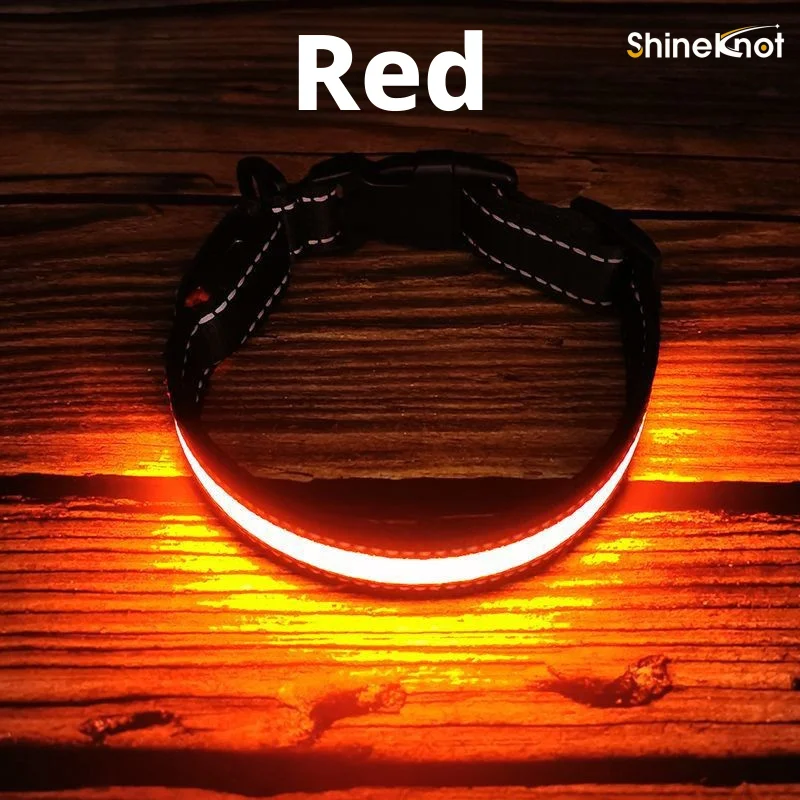 Светящийся ошейник для собак SHINEKNOT с LED-подсветкой, из сетчатого материала EVA, высокой яркости, светоотражающий, с зарядкой Type-C, защита от потери, водонепроницаемый. (art.: 3920dae83ef62) - 3920dae83ef62