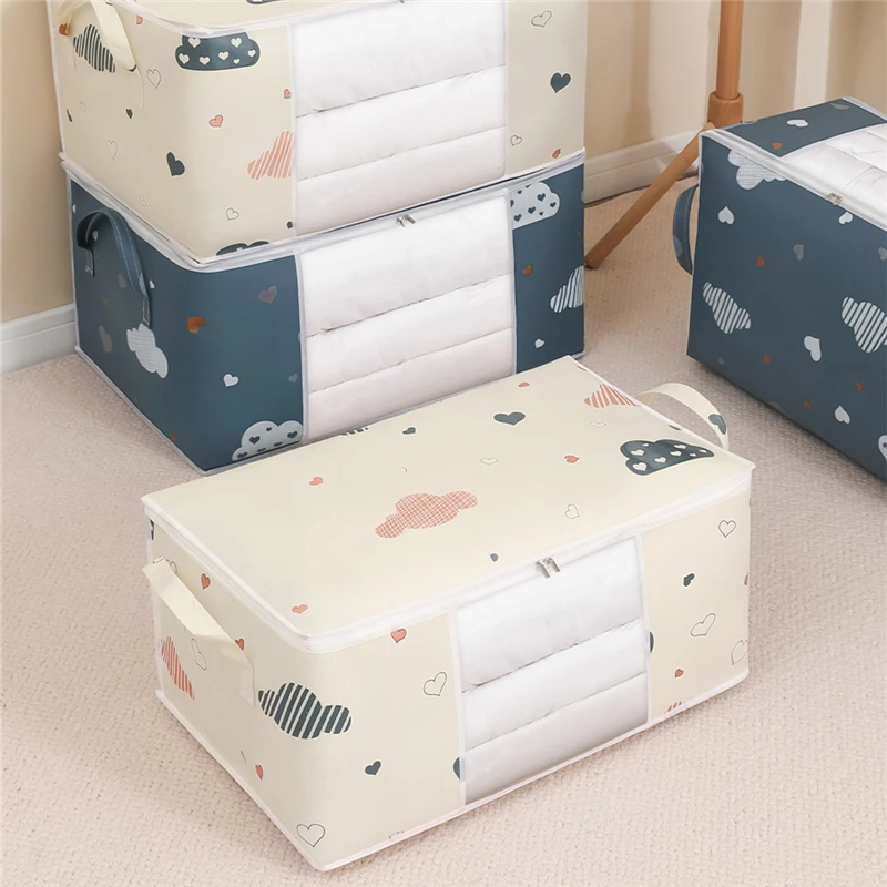 

NEW Moisture Proof Organizer Quilt Clothes Storage Bag Big Capacity Duvet Blanket Sorting Bags Dustproof Closet Under-Bed Stora