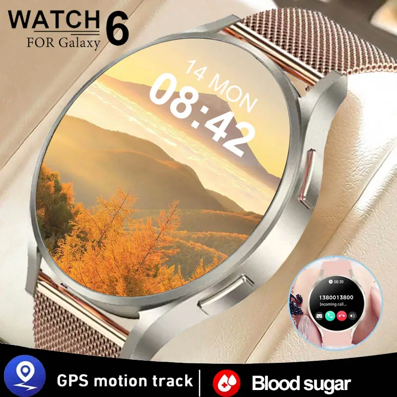 

2023 New For Galaxy Watch 6 GPS Track Smart Watch Men Women Amoled Bluetooth Call Blood Sugar Clock Sport For Samsung Smartwatch