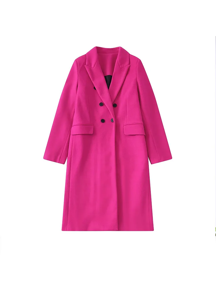 

BM&MD&ZA 2283747 Women 2022 Autumn New Fashion double breasted Coat Vintage Long Sleeve Female Outerwear Chic Overshirt 2283/747