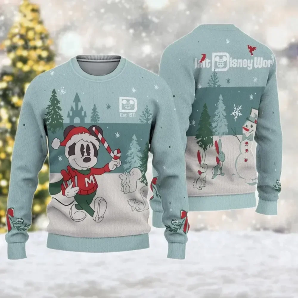 Зимний рождественский мужской пуловер с героями мультфильмов Диснея свитер 3D