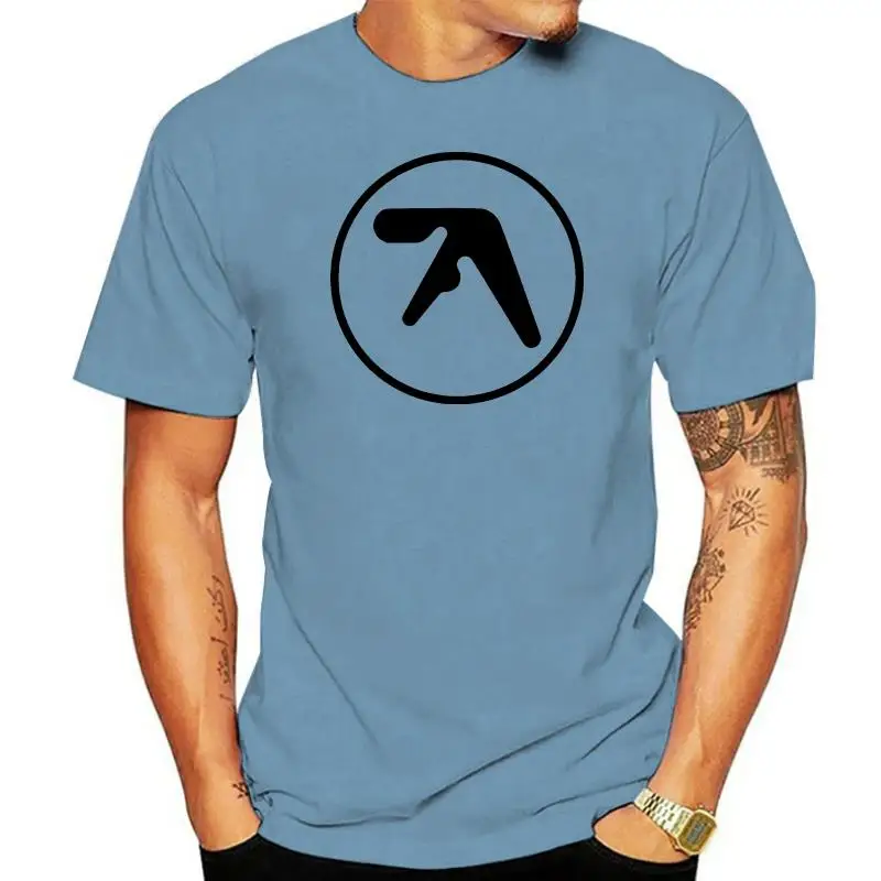 

Aphex Twin Logo T-shirt Electronic Music Techno Hardcore Windowlicker Grey White Short Sleeve Cool Casual