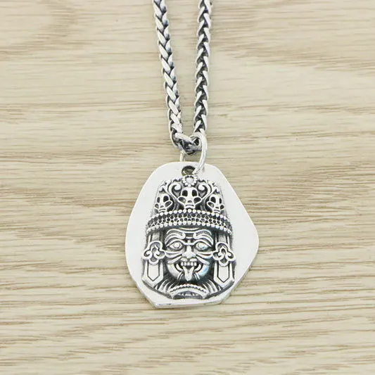 Подвеска в этническом стиле из чистого серебра с изображением бога богатства