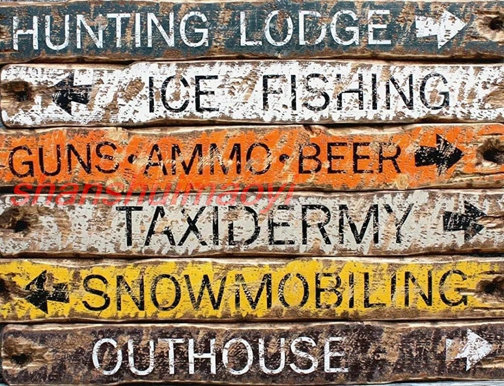 Ретро винтажная металлическая табличка охотничий лож рыболовный дом для гаража