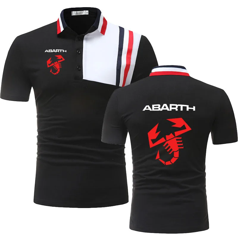 

Мужская хлопковая рубашка-поло с коротким рукавом, с принтом логотипа Abarth