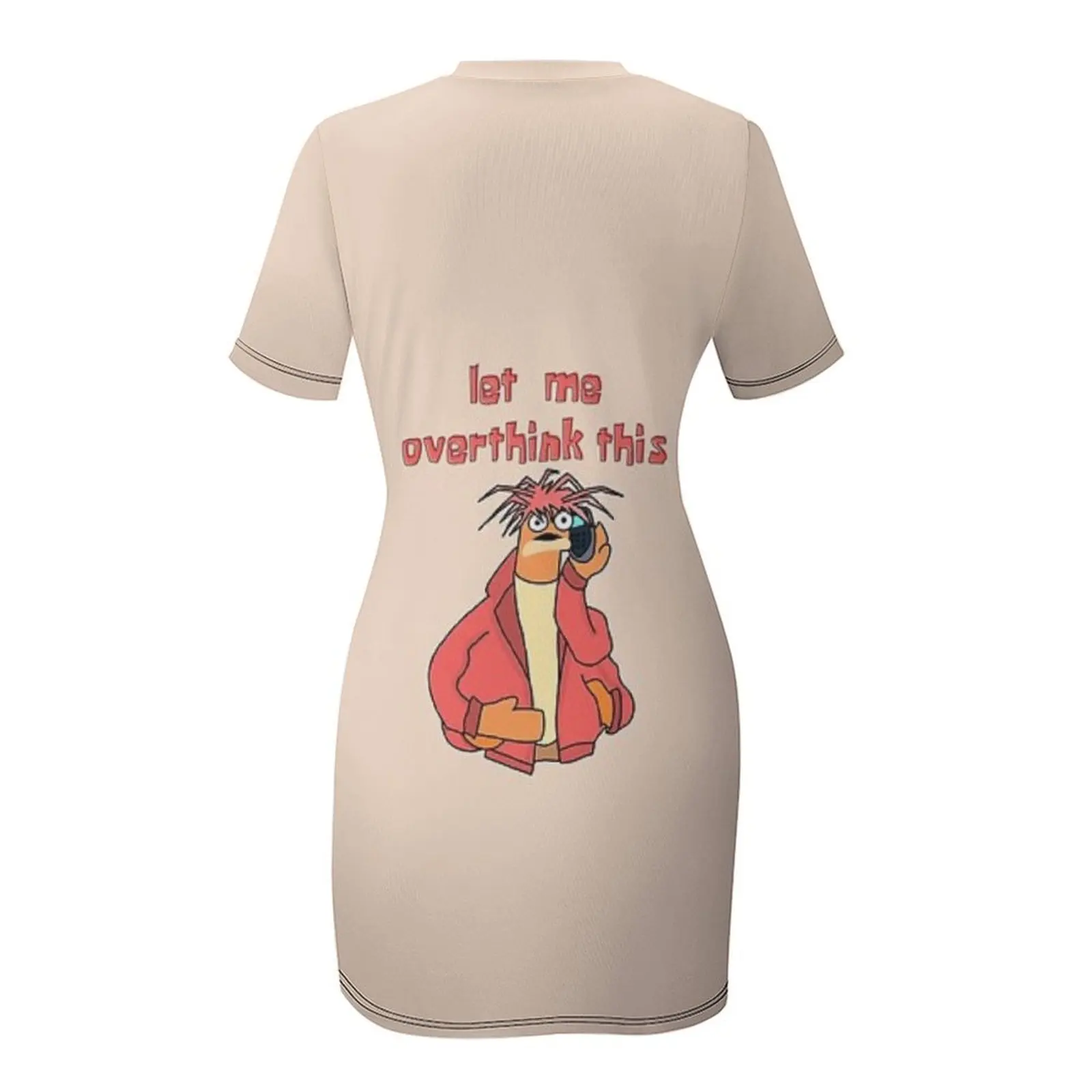 Фото Летнее платье с коротким рукавом Let me overthink this first Pepe the King Prawn Puppet, женское, 2026, корейский стиль №5