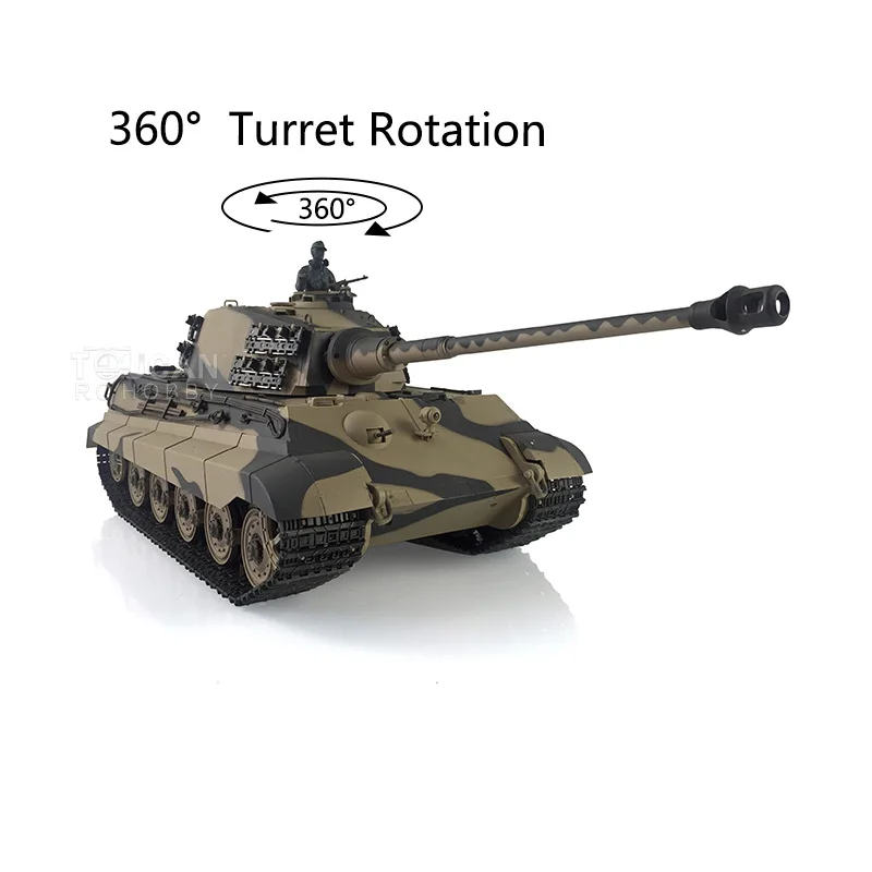 

Henglong 1/16 7.0 Plastic King Tiger RTR RC Tank 3888A 360 Turret Launch Infrared Battle Engine Sound Body Recoil TH19735-SMT7