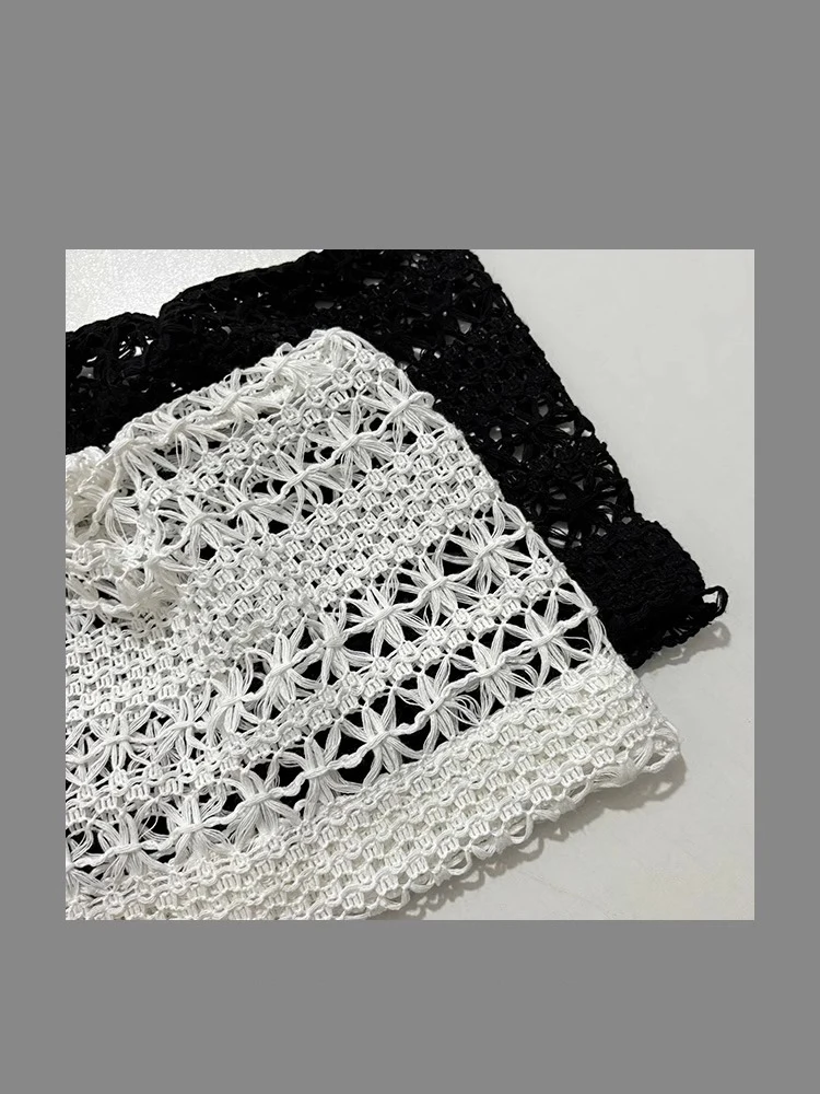 Полая дышащая кепка с ворсом женская тонкая вязаная шапка кружевная белая