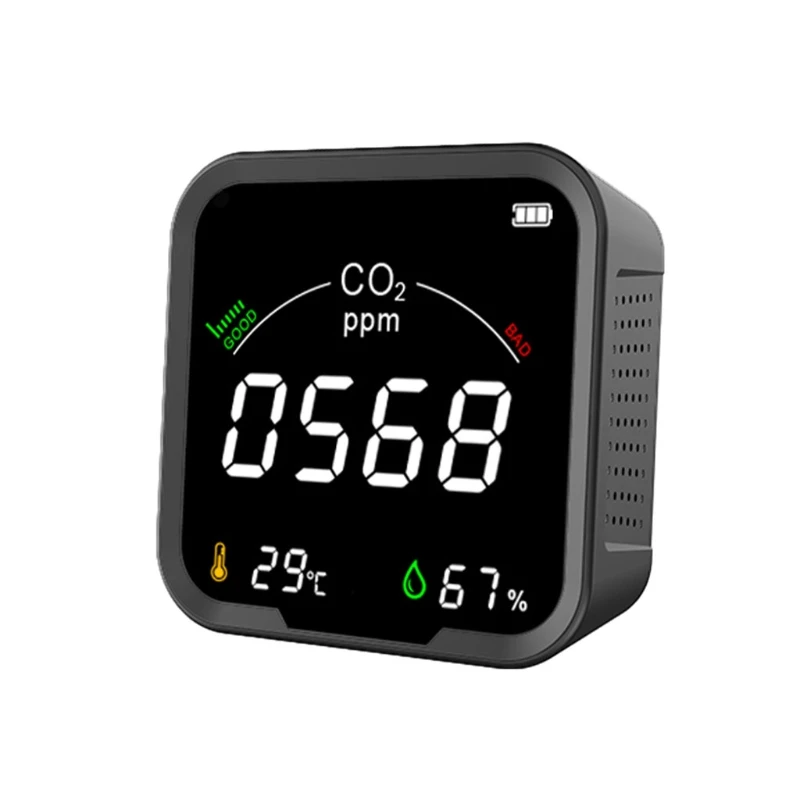 

CO2 Monitor Indoor with LCD Display Temperature & Relative Humidity Tester