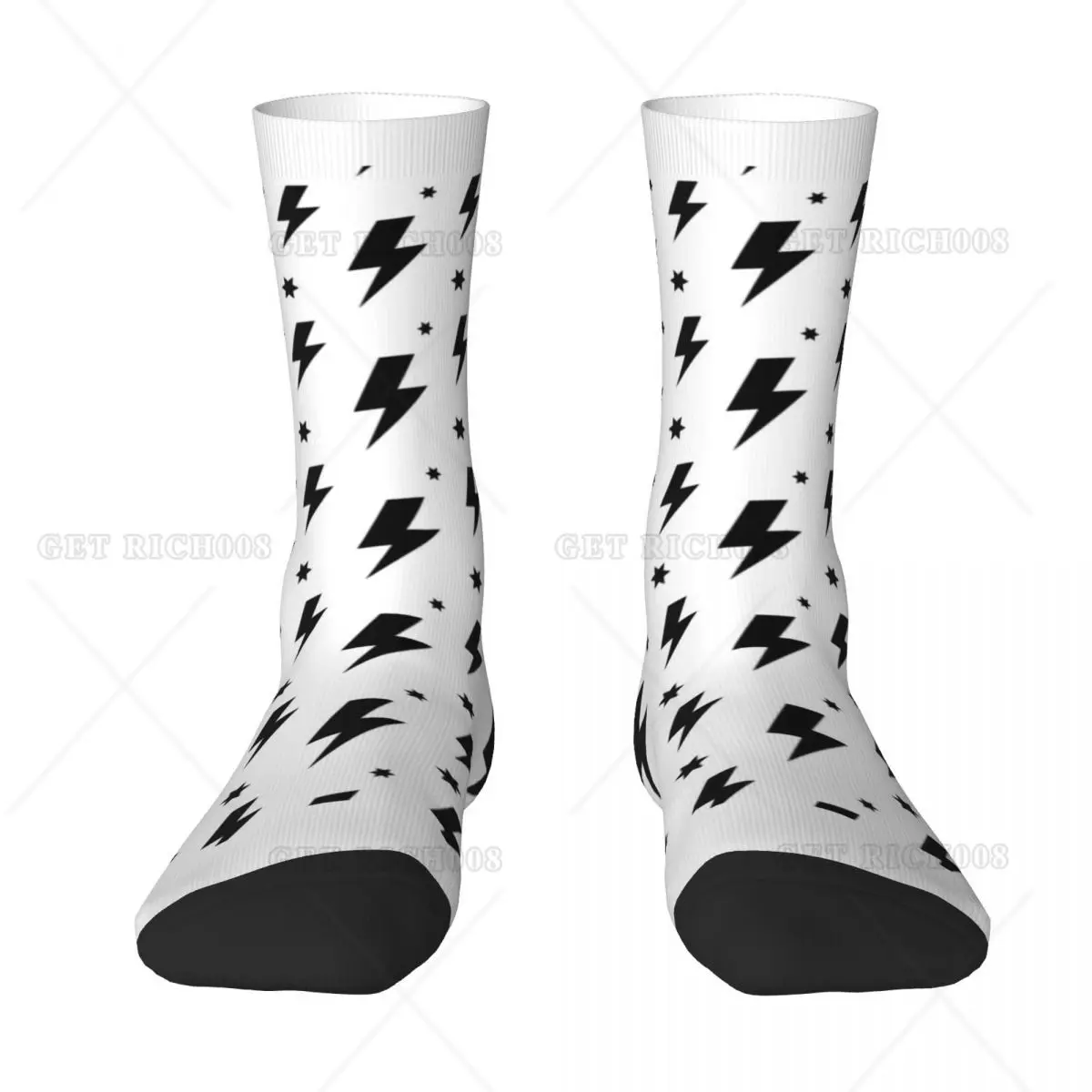 Носки с молнией Thunderm Bolt Pattern красивые молодежные чулки средней длины большое