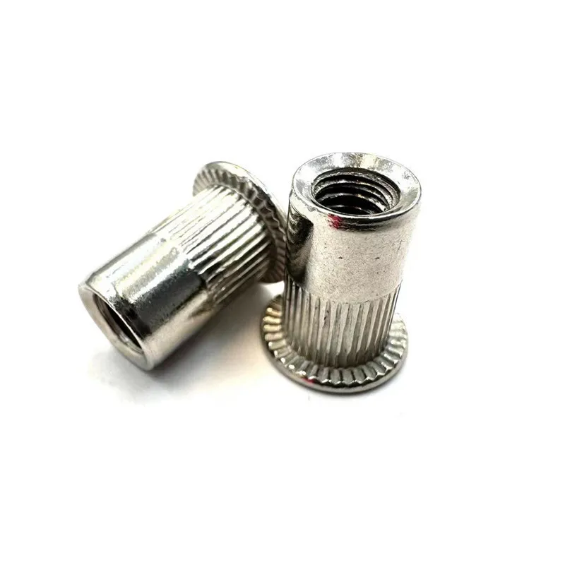 10/20pcs M3 M4 M5 M6 M8 304 Stainless Steel Carbon Aluminum Flat Head Blind Rivet Nut Insert Rivnut Nutsert for Screw Bolt - купить по