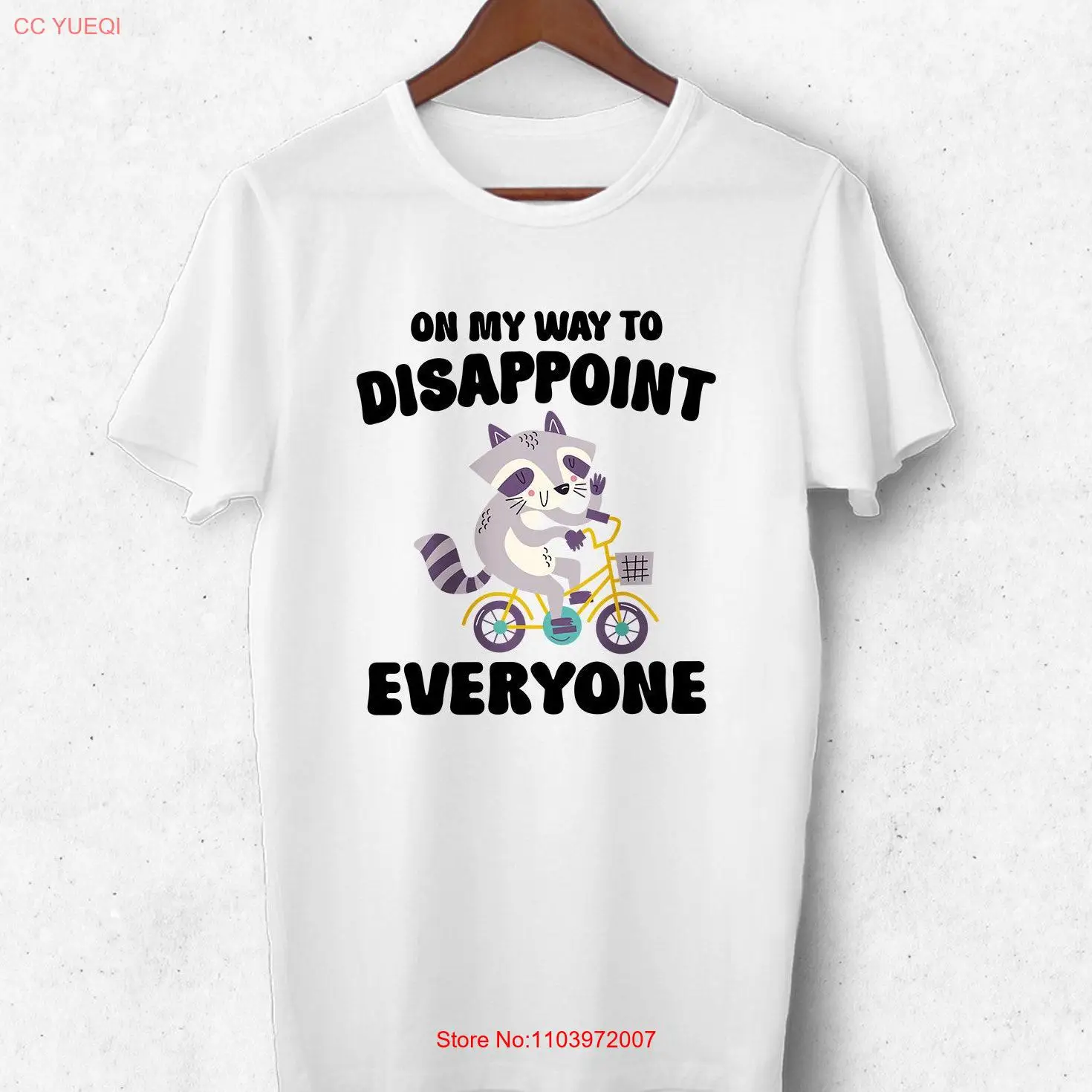 Футболка On My Way To Disappoin с изображением енота и забавными животными мем треш-панда
