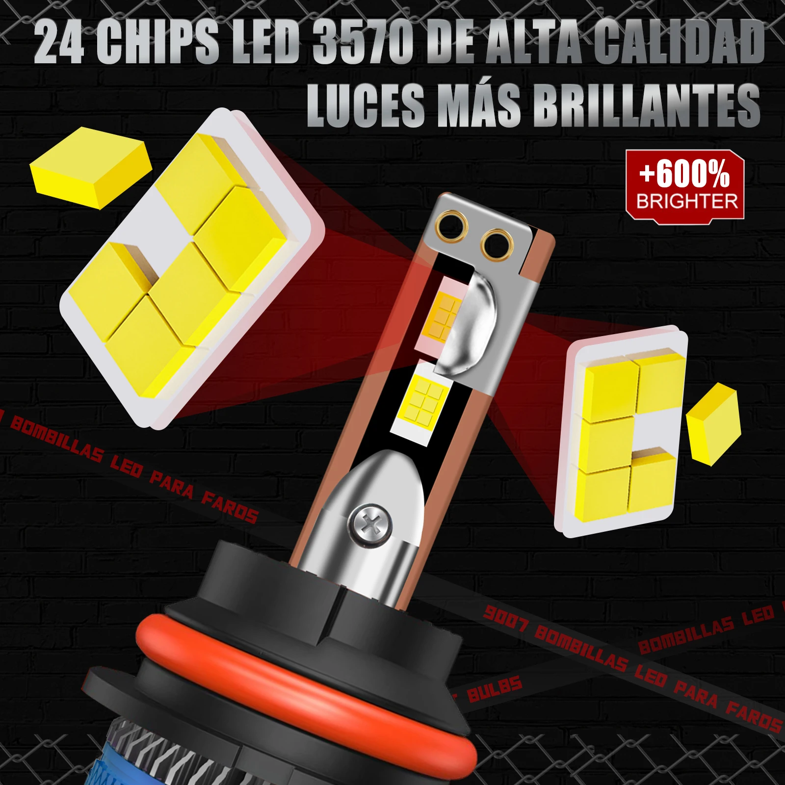 

Powerful Car LED Headlight Bulbs H4 H13 - 6000K 34W 3570-45mil Chips