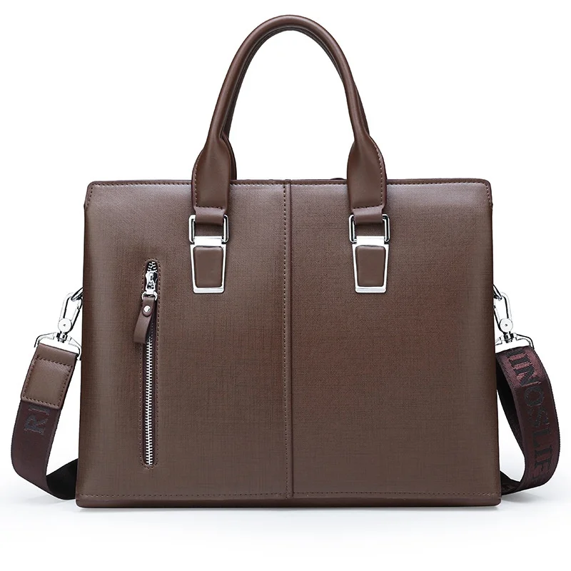 Luxury Genuine Leather Men's Briefcase Business Shoulder Messenger Bag Retro Large Capacity Handbag Office Laptop Bag For Male
