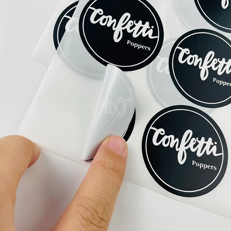 Персонализированные круглые наклейки для украшения свадебной вечеринки Черный