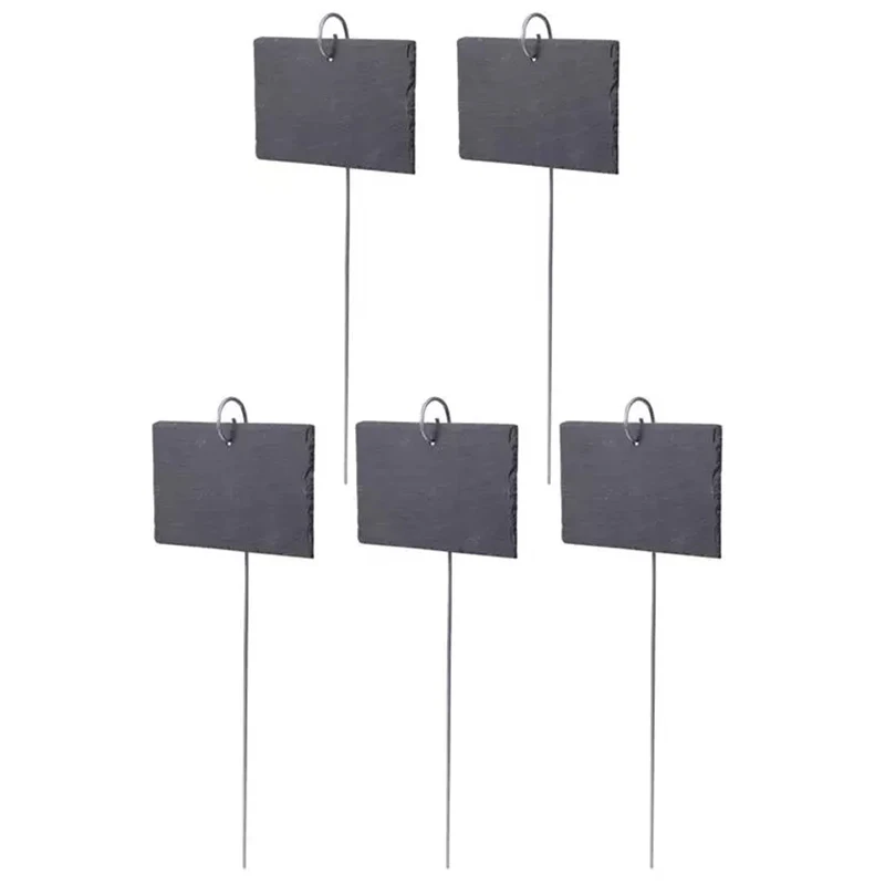 

Slate Gardening Labels Rectangular Plant Tag Iron Hanging Display Sign For Flower Bed Pots Planters