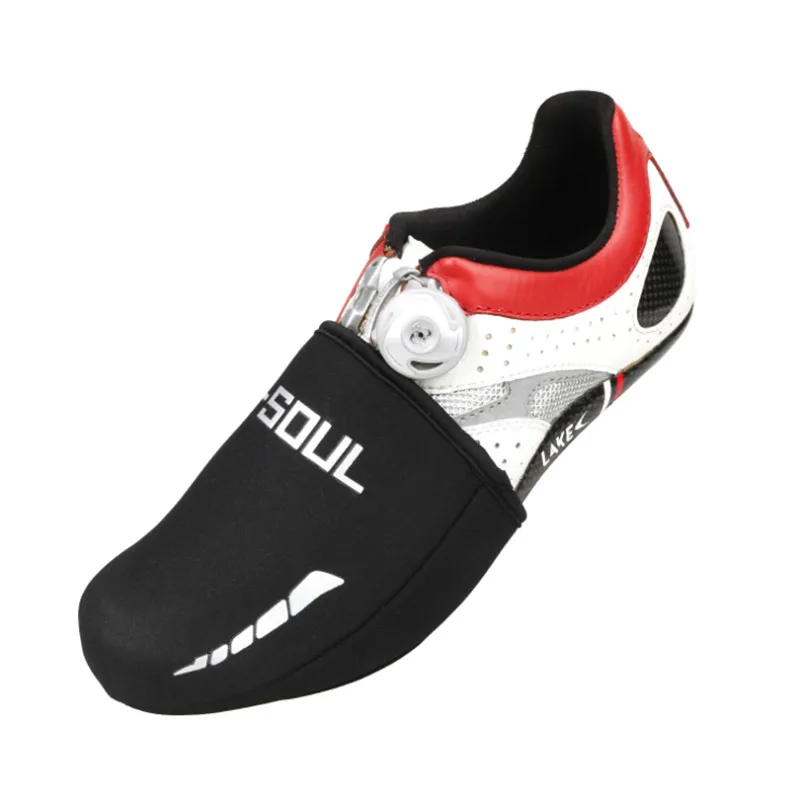 

Winter Thermal Semi Palm Cycling Shoes Cover MTB Bike Bicycle Racing Toe Cover Protector Unisex Waterproof SBR Black Overshoes