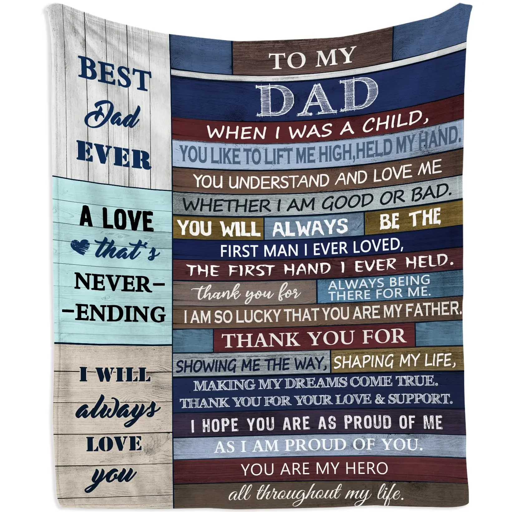 Подарочное одеяло для папы дочери и сына на день рождения День отца Рождество