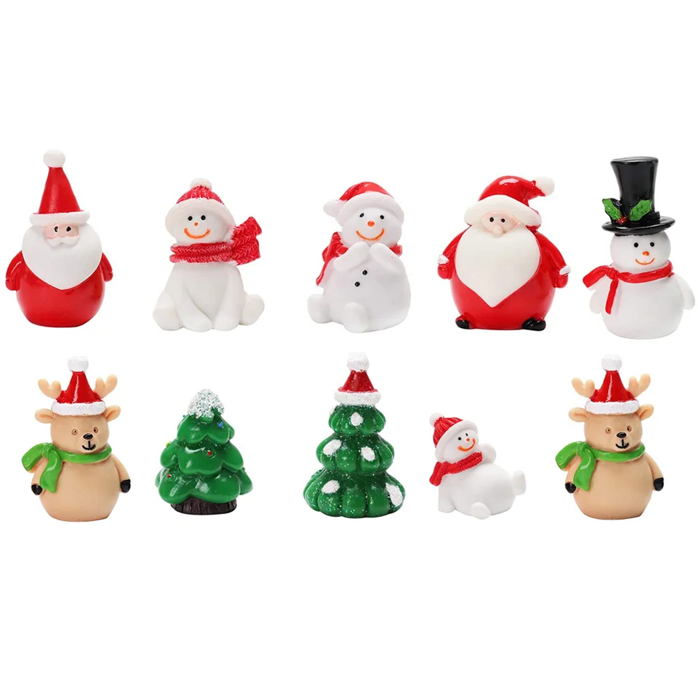 

10pcs Creative Resin Ornaments Christmas Adornments for Home Decor