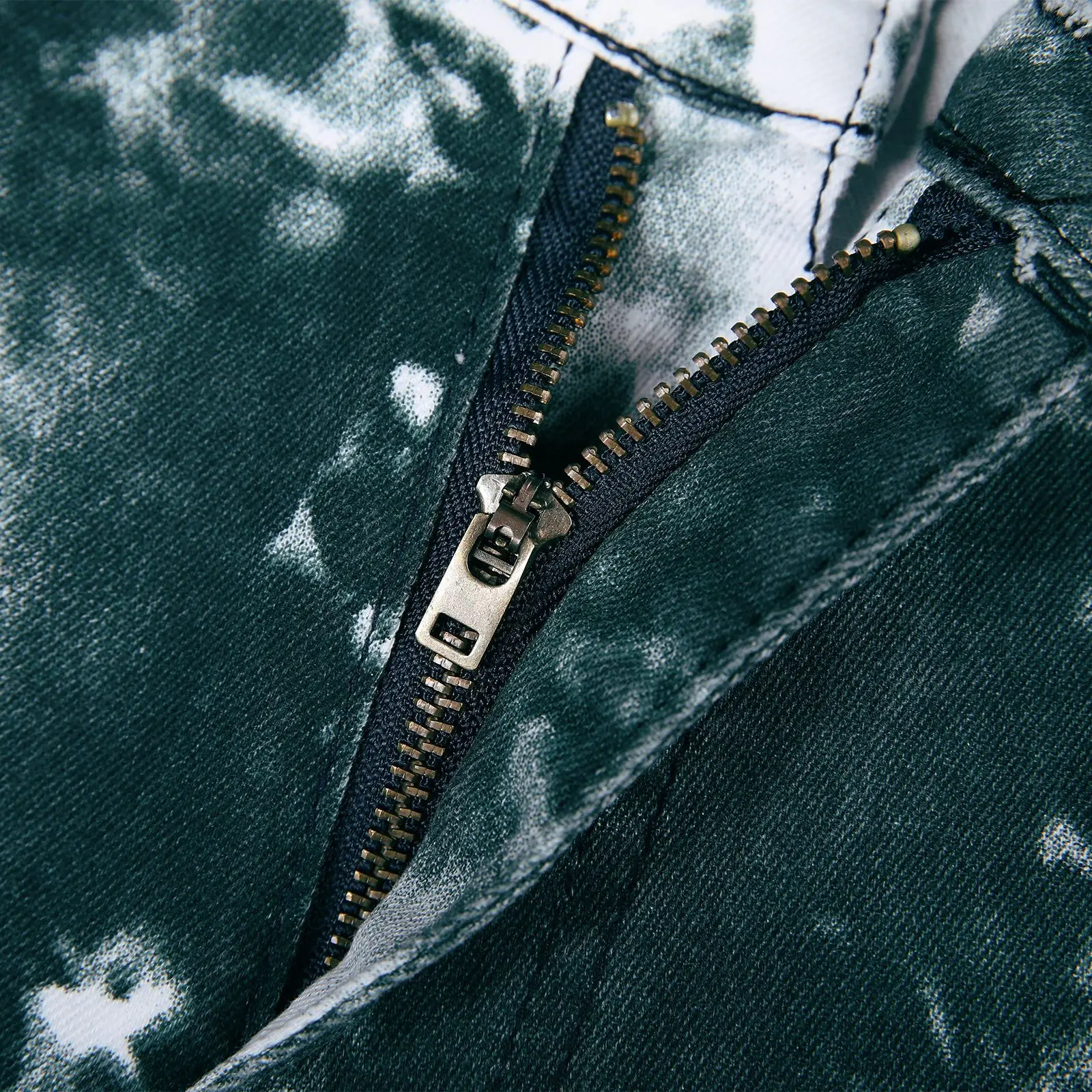 High street hot selling men's jeans new tie-dye craft small straight denim trousers