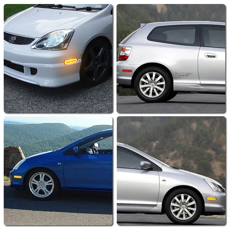 Для Honda Civic Si EP3 3Door 2002-2005 прозрачные и дымчатые линзы светодиодный боковой