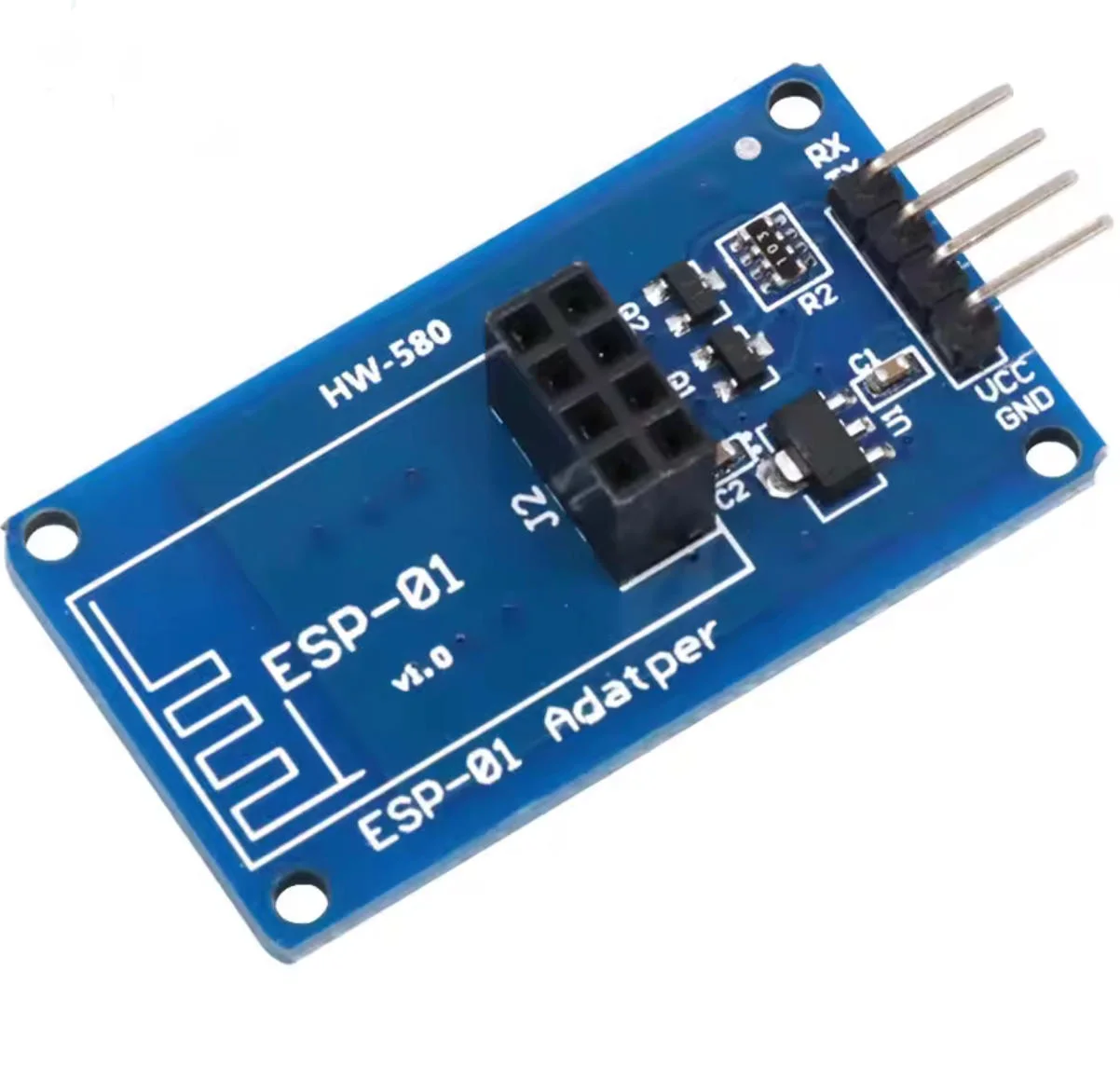 Фото Беспроводной модуль Wi-Fi ESP8266 ESP-01, последовательный адаптер 3.3V/5V, плата ESP01, совместимая с Arduino №2