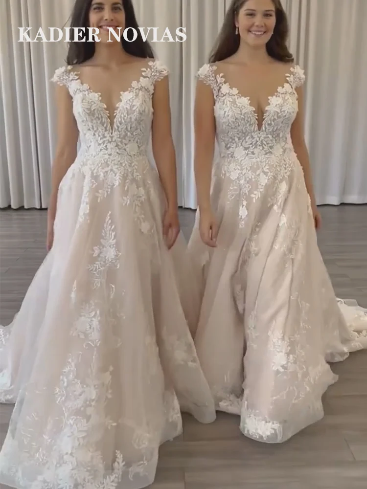 

Long Luxury A Line Champagne Wedding Dress 2023 Chapel Train Bride Dress Vestido De Novia 2022 Boda Elegante