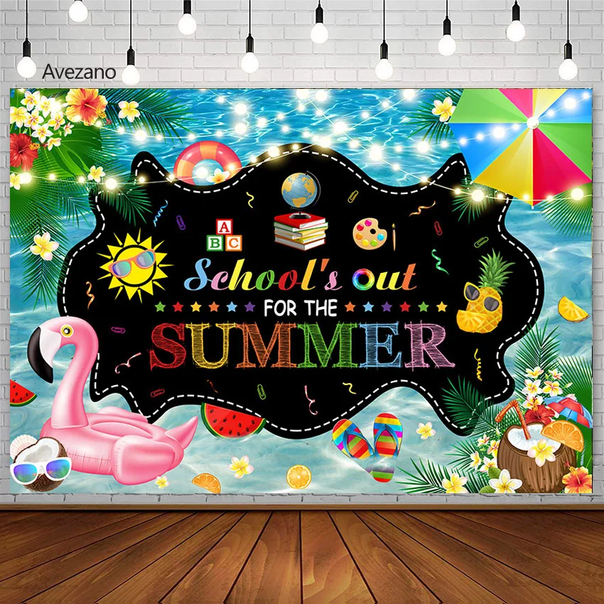 

Avezano Graduation Party Decoration Backdrop Summer Swimming Pool Party Graduation Season Photography Background Photo