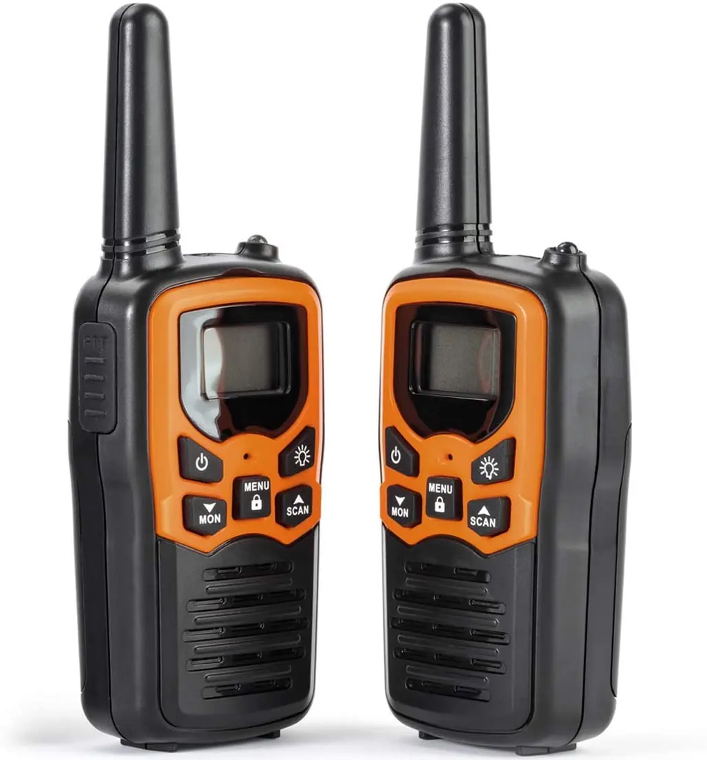 Rivins RV-7 Walkie Talkies for Adults 6 Pack 2-Way Radios 22 Channel FRS Walkie Talkies UHF Handheld Walky Talky (Black/Orange)