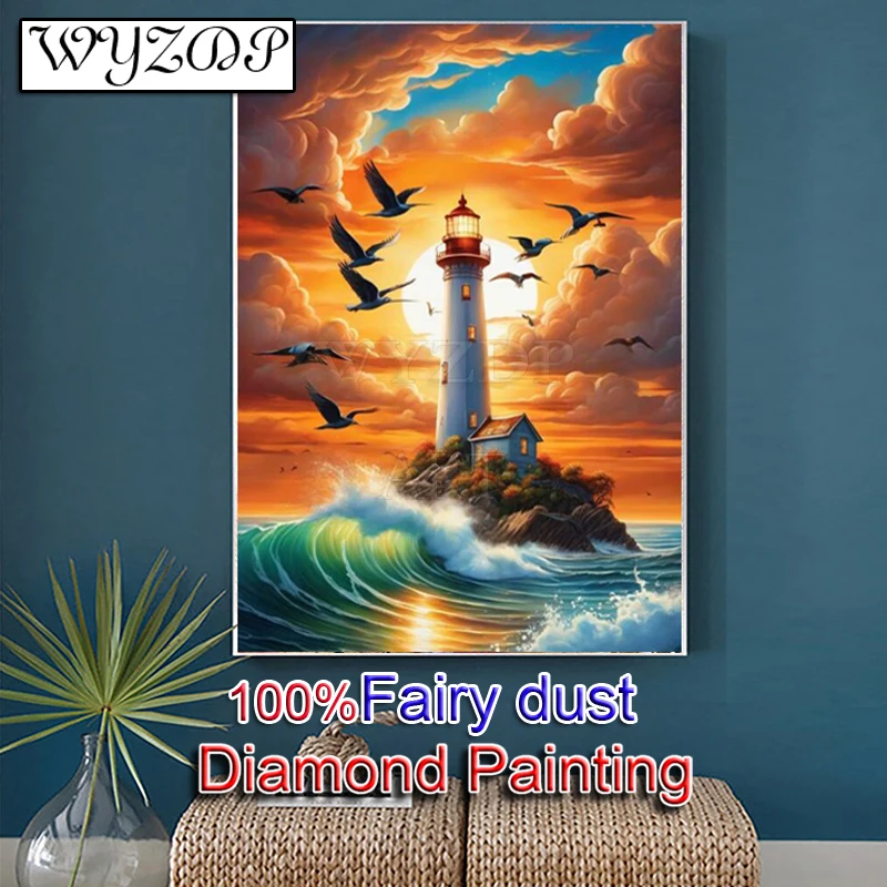 Набор для алмазной живописи Lighthouse100 % с рисунком в виде пыли пейзаж набор вышивки