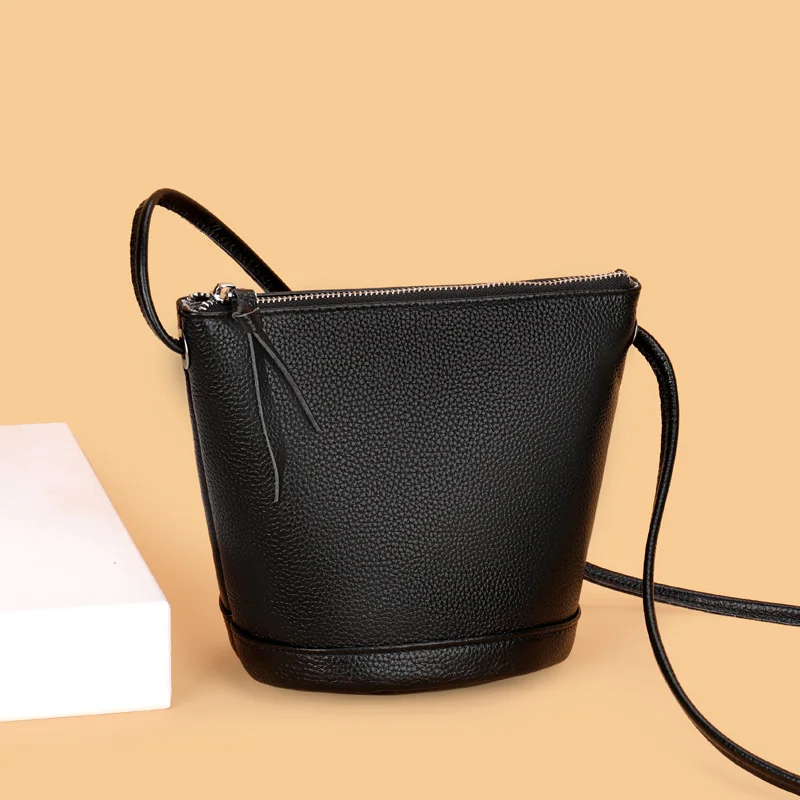 

Genuine Leather Small Crossbody Bags for Women bag lady Casual Shoulder bags Female Messenger Bag Purse Sling bucket Bags Brand