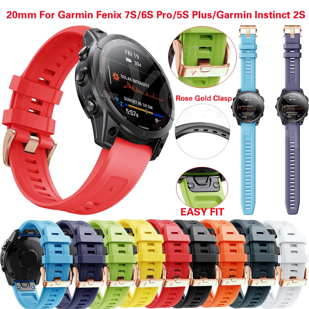 

Ремешок силиконовый для наручных часов Garmin Fenix 7S/5S Plus/6S/6S Pro/Instinct 2S, 20 мм