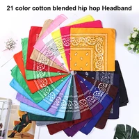 1pcs unisex cotton blend hip hop bandana headwear hair band scarf neck wrist wrap band magic head square scarf
