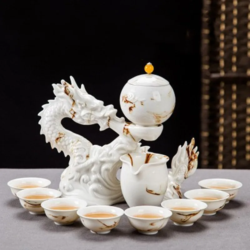 

Xianglong Cifu High-end Atmospheric Automatic Tea Set Tea Art Ceramic Creative Tea Cup High-end Gift Box