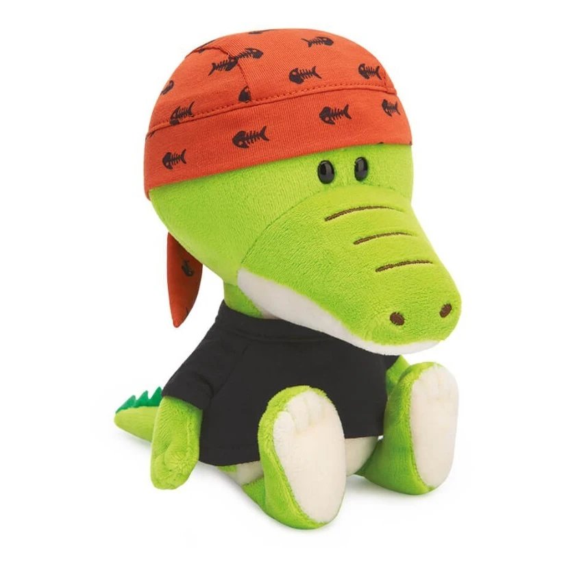 Мягкая игрушка Крокодильчик Кики в черной футболке и бандане оригинальный BUDI BASA