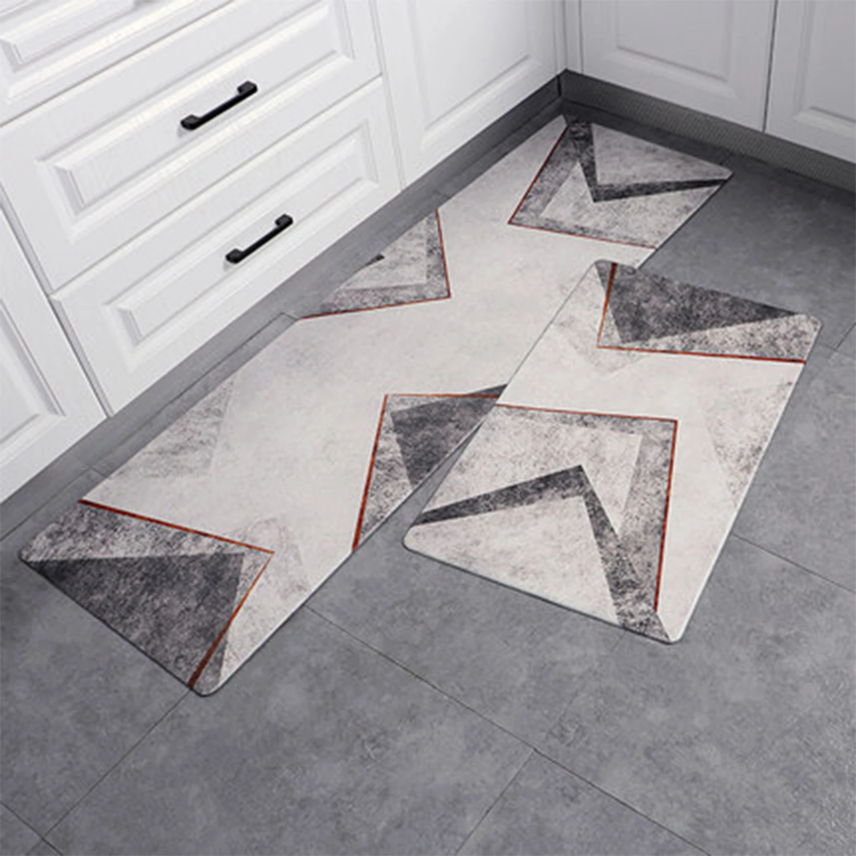 

Nordic Kitchen Mat Anti-skid and Oil-proof Household Full Carpet Long Strip Waterproof Mat can be Wiped No-clean