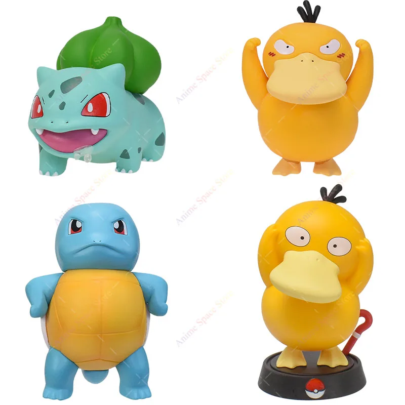 

Pokemon Action Figure Psyduck Cheer Funny Cute Dolls PVC Anime Squirtle Bulbasaur Drooling Model Desk Ornament Toy Birthday Gift
